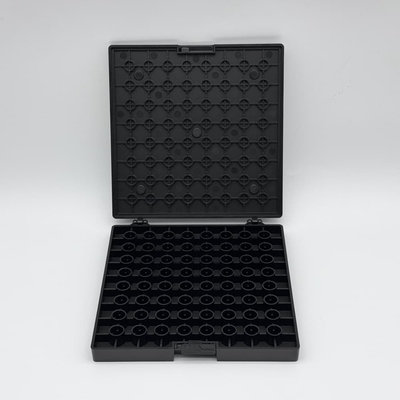 شراء علبة رقاقة ESD PC Clamshell السوداء مع آلية القفل online manufacture